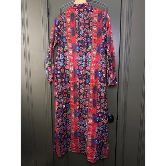 NWT Ro's Garden Farrah Long Kurta Kaftan Coverup Boho Resort Dress Yeshi Red XS - Picture 4 of 6
